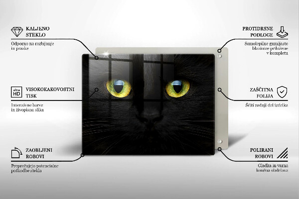 Skärbräda i härdat glas Djurkattögon