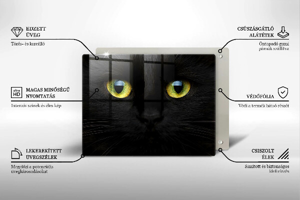 Skärbräda i härdat glas Djurkattögon