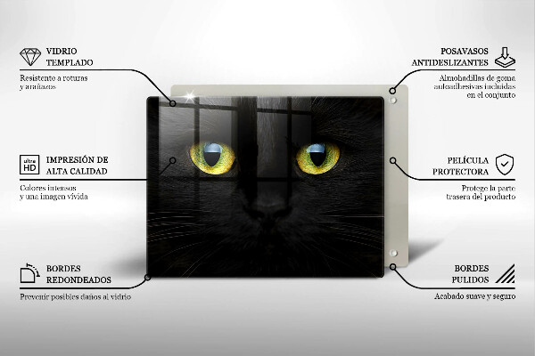 Skärbräda i härdat glas Djurkattögon