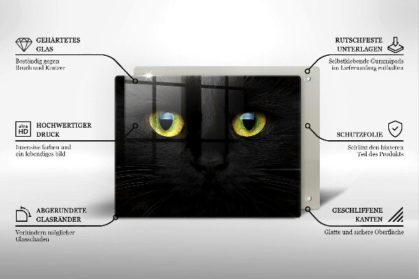 Skärbräda i härdat glas Djurkattögon