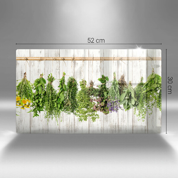 Skärbräda i härdat glas Torkade örter och växter