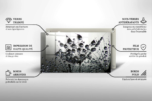 Skärbräda i härdat glas Maskrosor och dagg