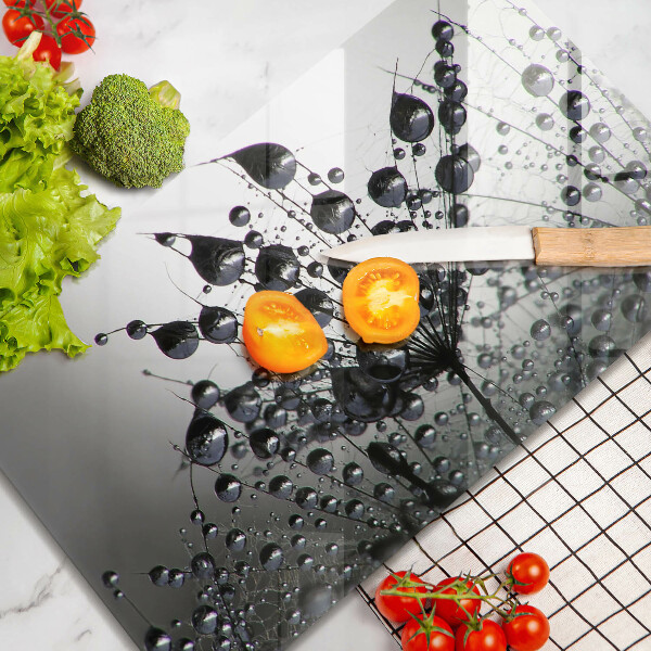 Skärbräda i härdat glas Maskrosor och dagg