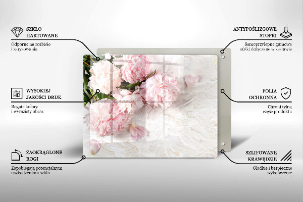 Skärbräda i härdat glas Fina rosenblommor