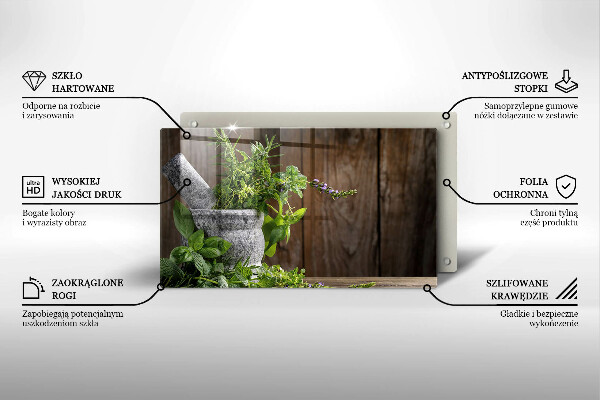 Skärbräda i härdat glas Växter Örter och Trä