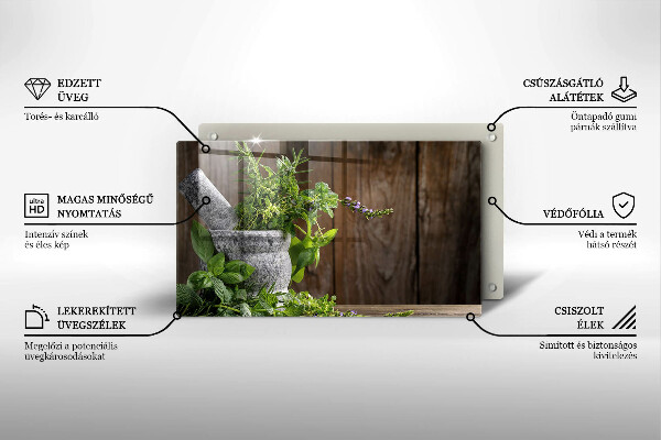 Skärbräda i härdat glas Växter Örter och Trä