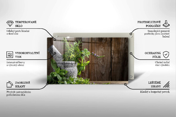 Skärbräda i härdat glas Växter Örter och Trä