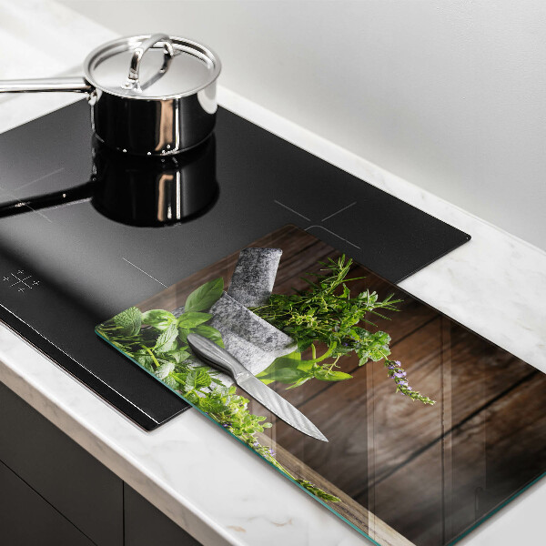 Skärbräda i härdat glas Växter Örter och Trä