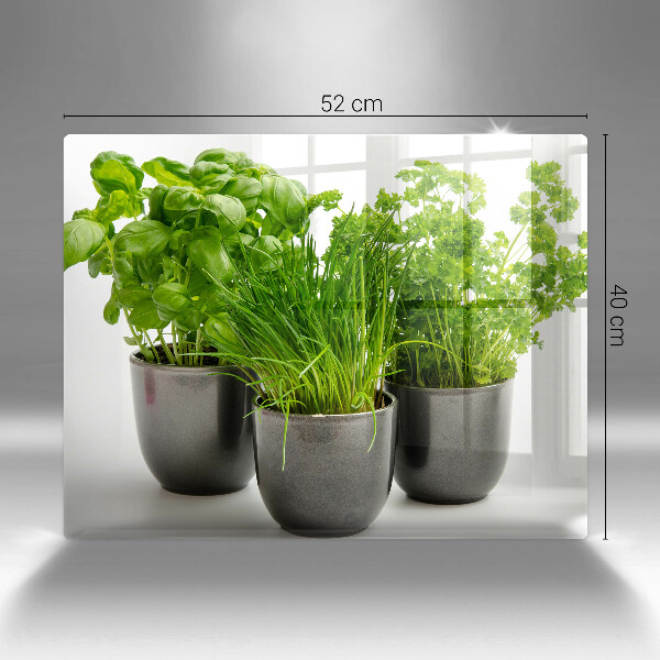 Skärbräda i härdat glas Krukor med örter