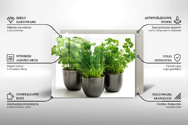 Skärbräda i härdat glas Krukor med örter