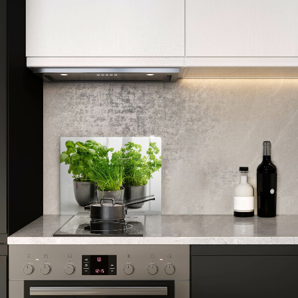 Skärbräda i härdat glas Krukor med örter