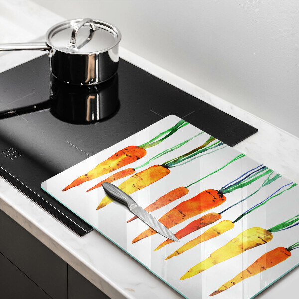 Skärbräda i härdat glas Morot illustration