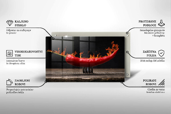Skärbräda i härdat glas Varm chilipeppar
