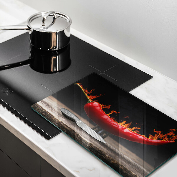 Skärbräda i härdat glas Varm chilipeppar