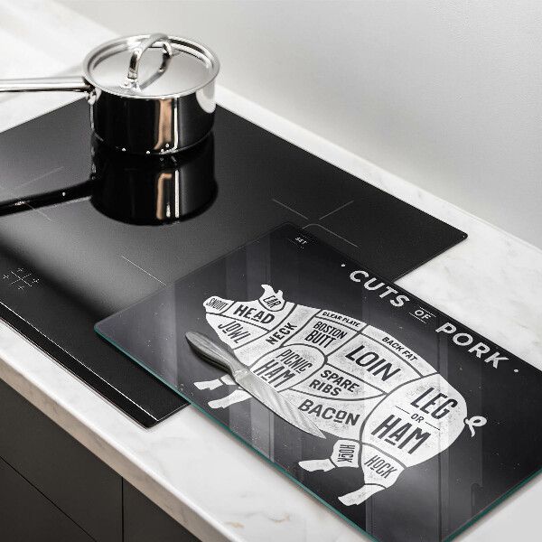 Skärbräda i härdat glas Fläskkött