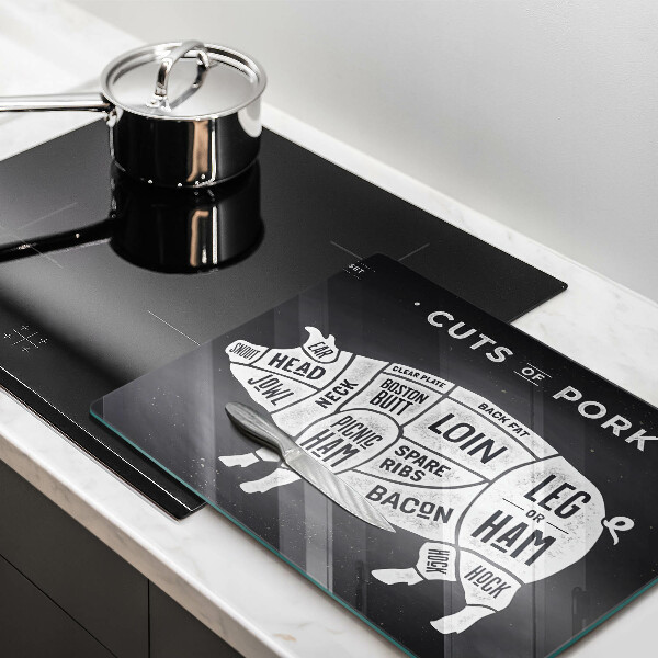 Skärbräda i härdat glas Fläskkött