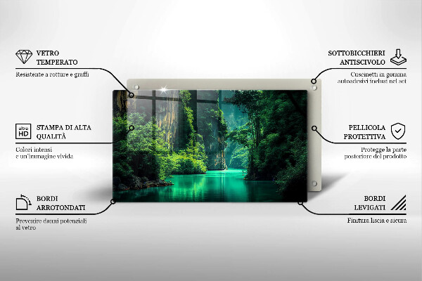 Skärbräda i härdat glas Lagunlandskap