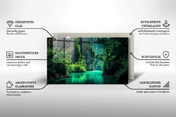 Skärbräda i härdat glas Lagunlandskap