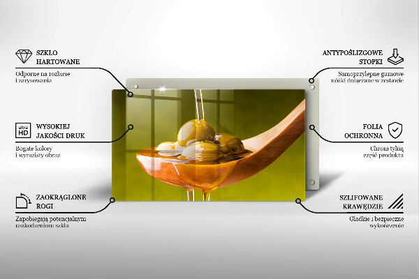 Skärbräda i härdat glas Olivolja och oliver