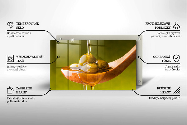 Skärbräda i härdat glas Olivolja och oliver