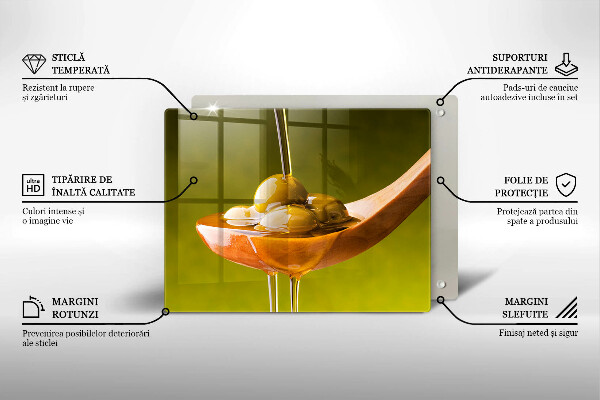 Skärbräda i härdat glas Olivolja och oliver