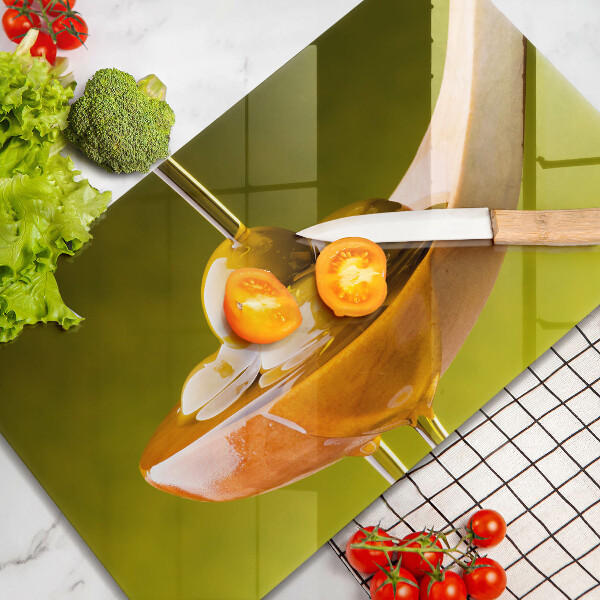 Skärbräda i härdat glas Olivolja och oliver