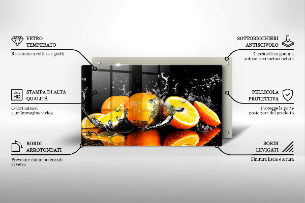 Skärbräda i härdat glas Saftig orange frukt