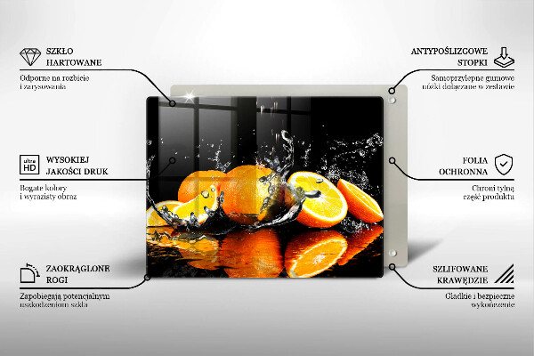 Skärbräda i härdat glas Saftig orange frukt