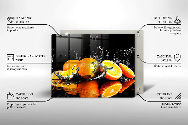 Skärbräda i härdat glas Saftig orange frukt
