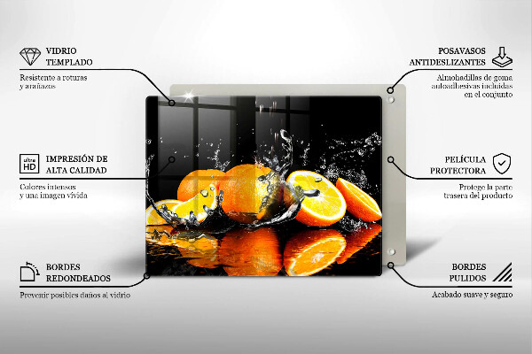 Skärbräda i härdat glas Saftig orange frukt
