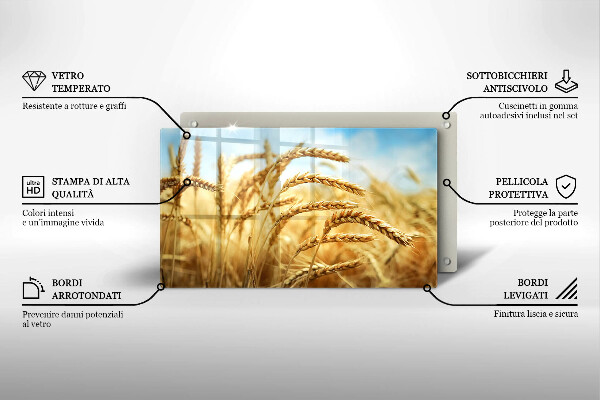 Skärbräda i härdat glas Öron av säd på fältet