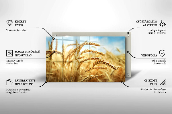 Skärbräda i härdat glas Öron av säd på fältet