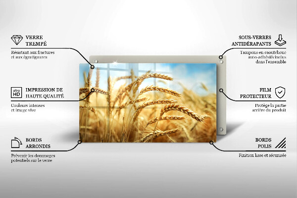 Skärbräda i härdat glas Öron av säd på fältet