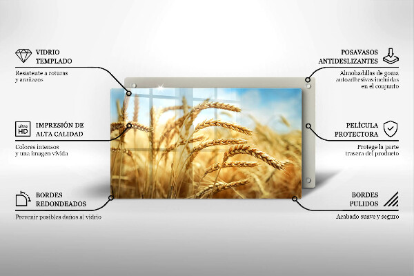 Skärbräda i härdat glas Öron av säd på fältet