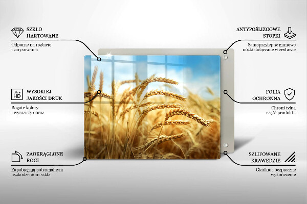 Skärbräda i härdat glas Öron av säd på fältet