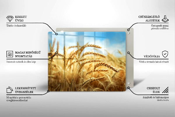Skärbräda i härdat glas Öron av säd på fältet