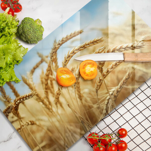 Skärbräda i härdat glas Öron av säd på fältet