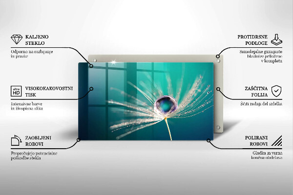 Skärbräda i härdat glas Dagg på maskrosen