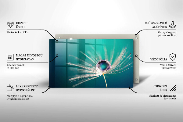 Skärbräda i härdat glas Dagg på maskrosen