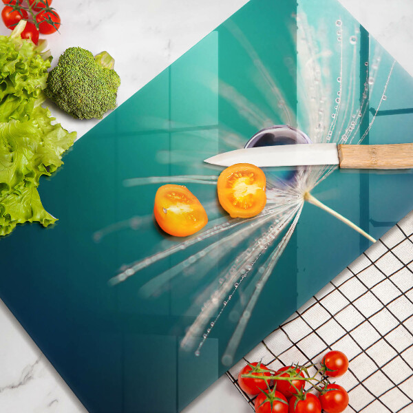 Skärbräda i härdat glas Dagg på maskrosen