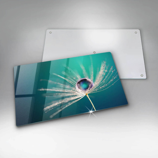 Skärbräda i härdat glas Dagg på maskrosen