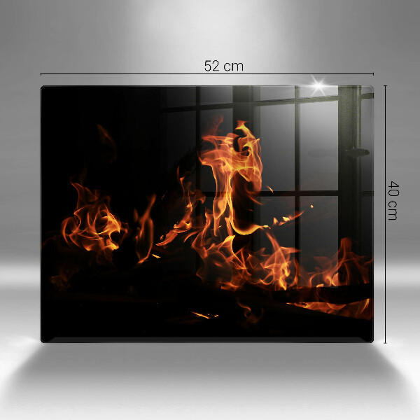 Skärbräda i härdat glas Eld, levande låga