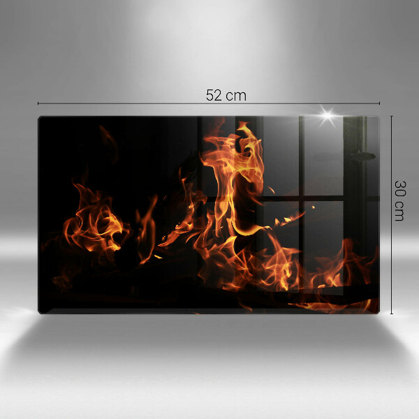 Skärbräda i härdat glas Eld, levande låga