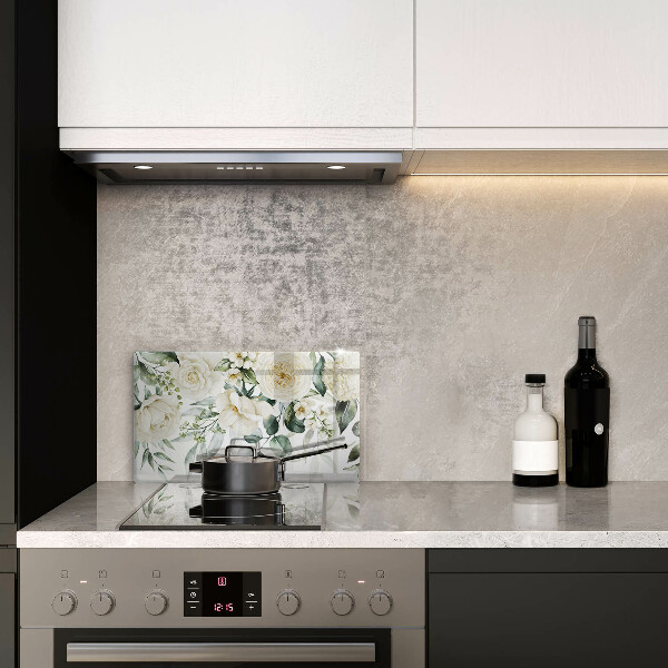 Skärbräda i härdat glas Akvarell blommor