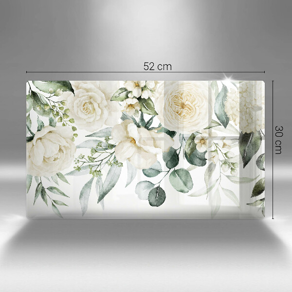 Skärbräda i härdat glas Akvarell blommor