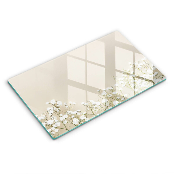 Skärbräda i härdat glas Gypsophila boho blommor