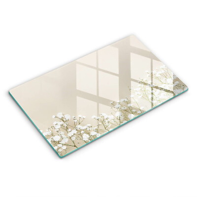Skärbräda i härdat glas Gypsophila boho blommor
