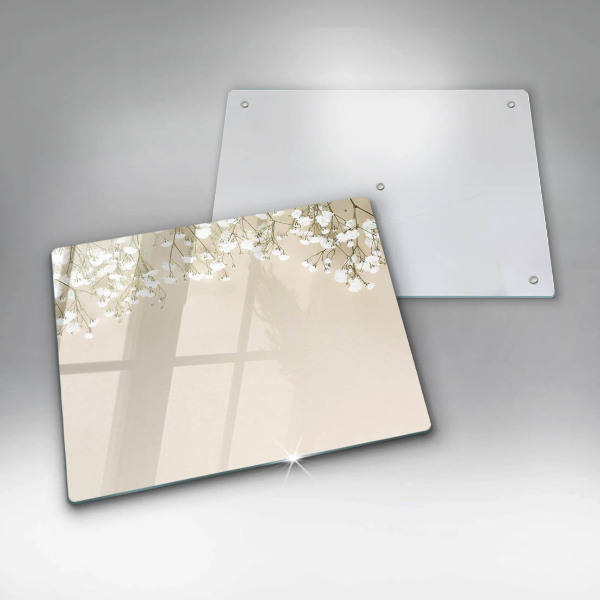 Skärbräda i härdat glas Gypsophila boho blommor