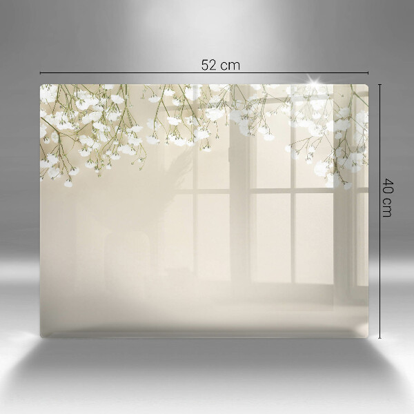 Skärbräda i härdat glas Gypsophila boho blommor