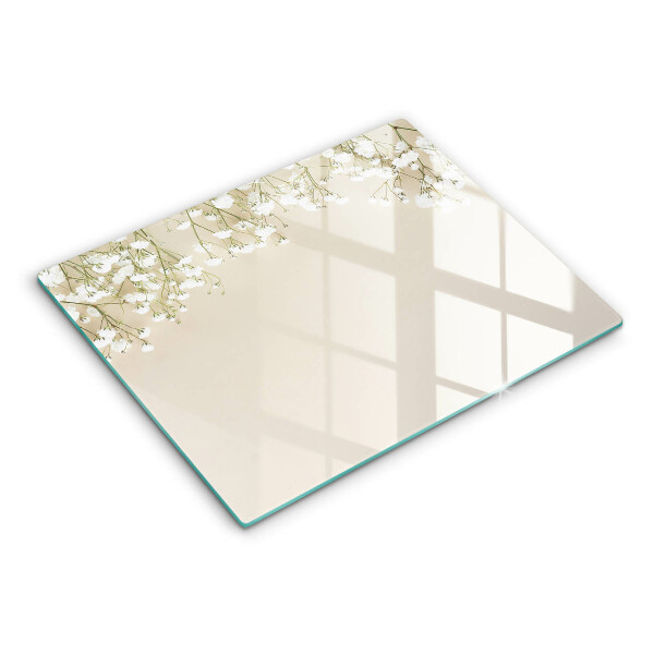 Skärbräda i härdat glas Gypsophila boho blommor